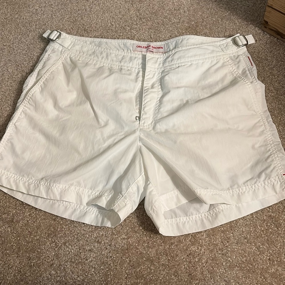 Orlebar Brown swimming shorts, white, Small Slim